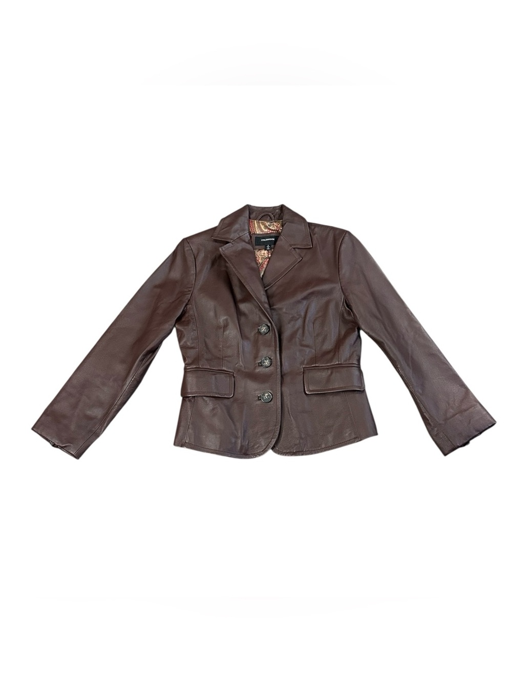 Colebrook Brown Genuine Leather Blazer Jacket Womens Small